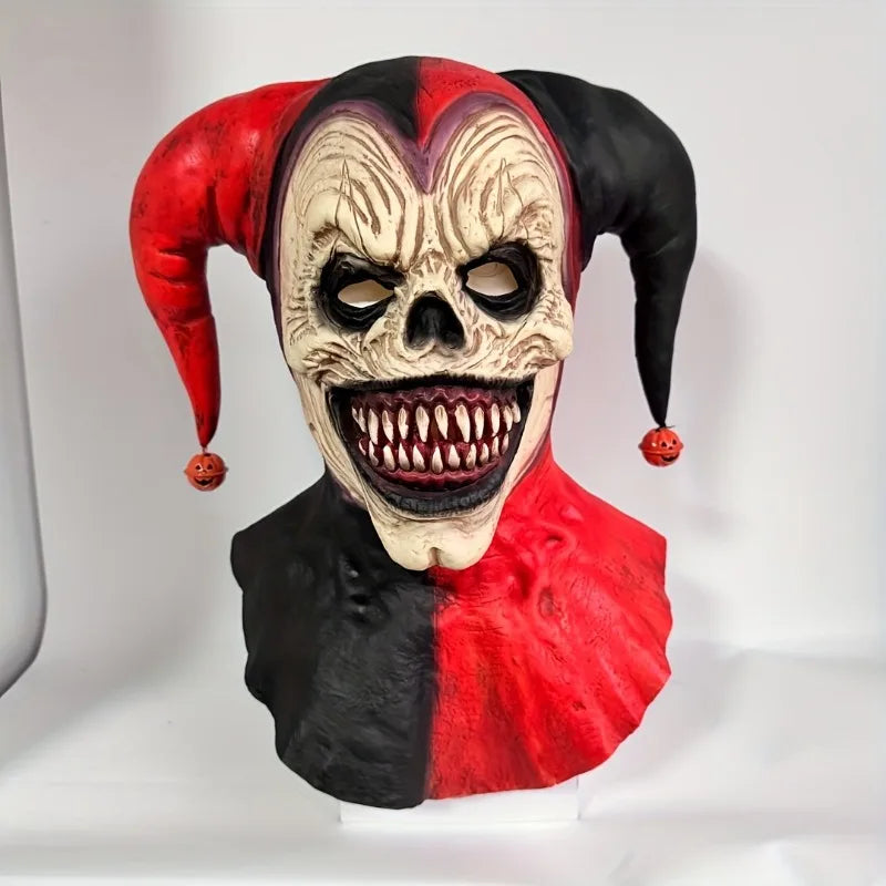 Clown Mask with Horns & Skull | Halloween Cosplay Latex Mask Halloween Latex Mask PLUSH