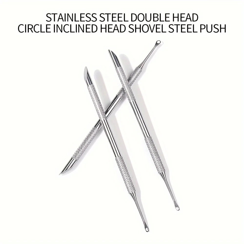 Double-Ended Stainless Steel Cuticle Pusher | Manicure Tool Cuticle Pusher PLUSH