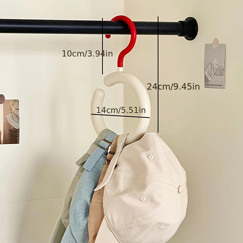 No-Drill Adhesive Wall Hooks – Clothes, Bags, Hats & Scarves Adhesive Wall Hooks PLUSH Red and white-1pc
