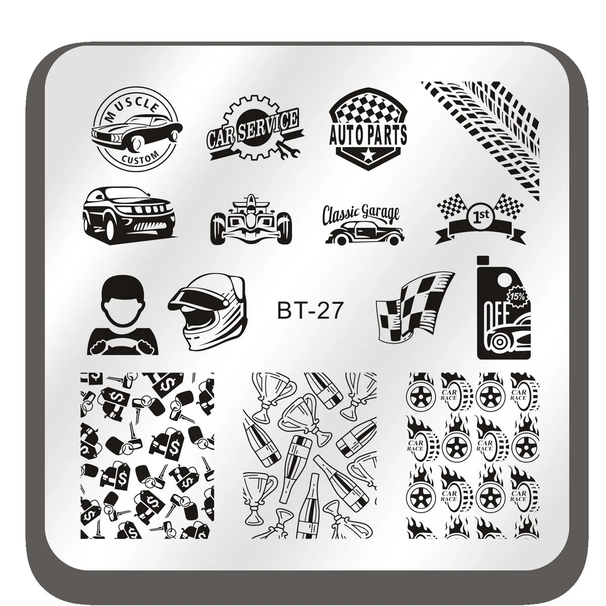 Nail Stamping Plates – Marble Leaves & Animals Stencils Nail Stamping Plate PLUSH BT27