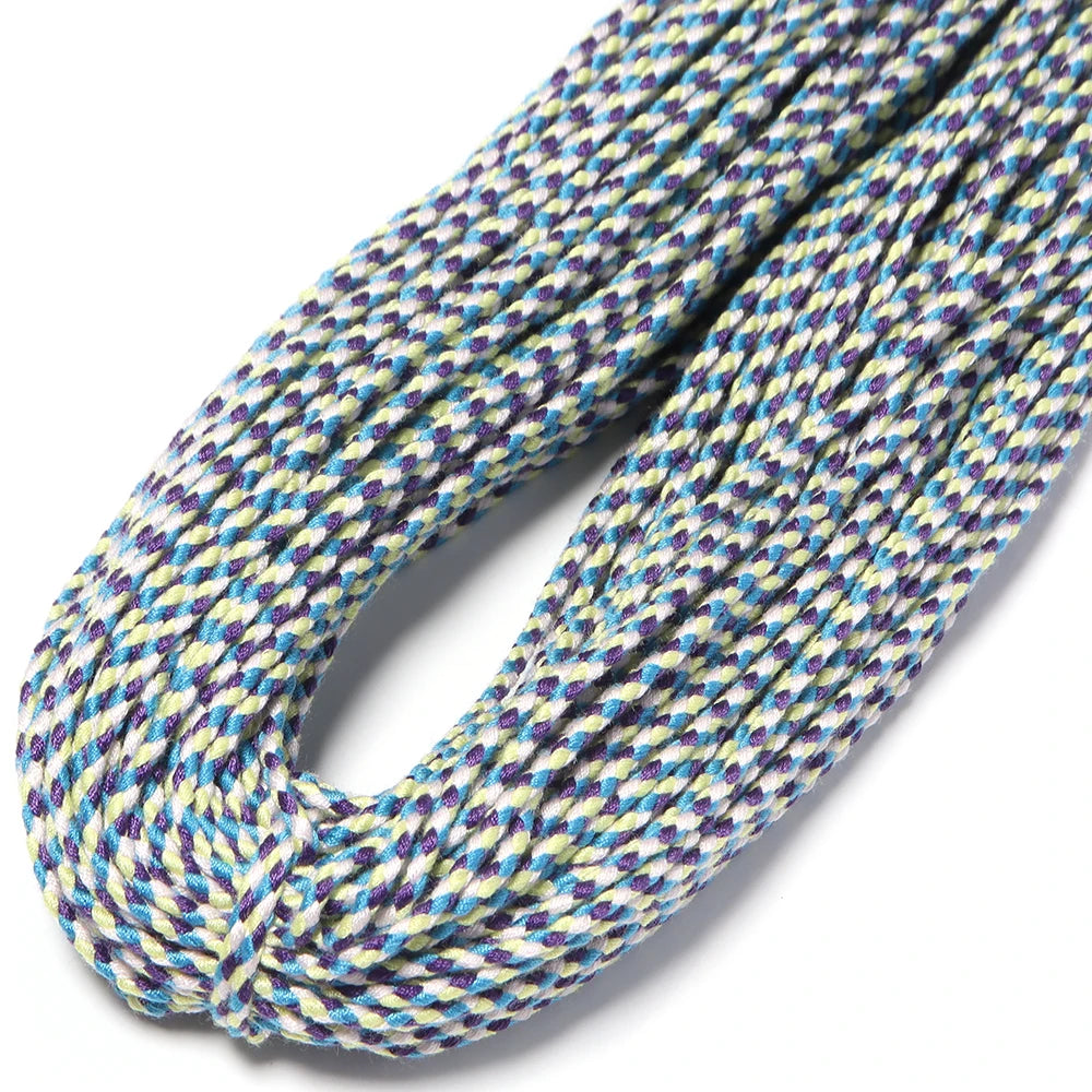 10 Yards Bohemian Multicolor Braided Cotton Cord – DIY Jewelry Braided Craft Cord PLUSH purple yellow 2mm