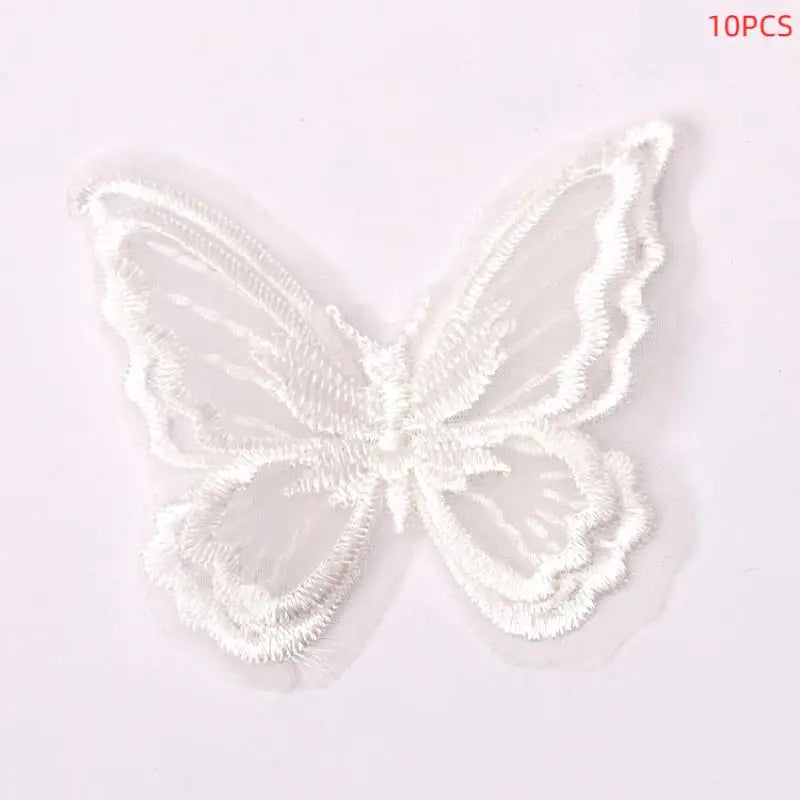 10pcs Butterfly Lace Iron-On Embroidered Patches – DIY Appliqué Iron-On Patch PLUSH A1