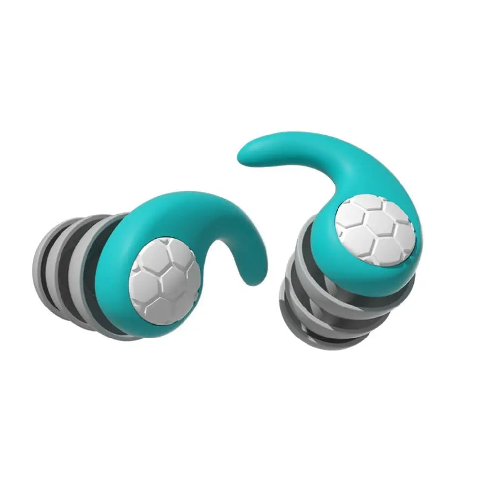 Waterproof Silicone Earplugs – Three-Layer Noise Blocking Silicone Earplugs PLUSH green-L