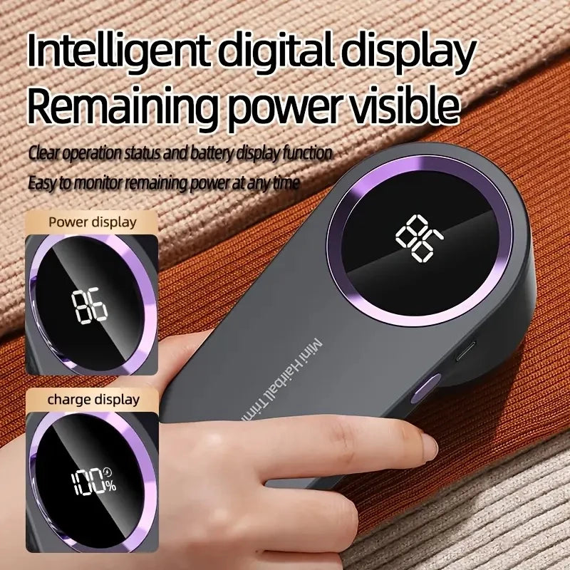 USB Rechargeable Fabric Shaver & Lint Remover – Digital Display Fabric Shaver PLUSH