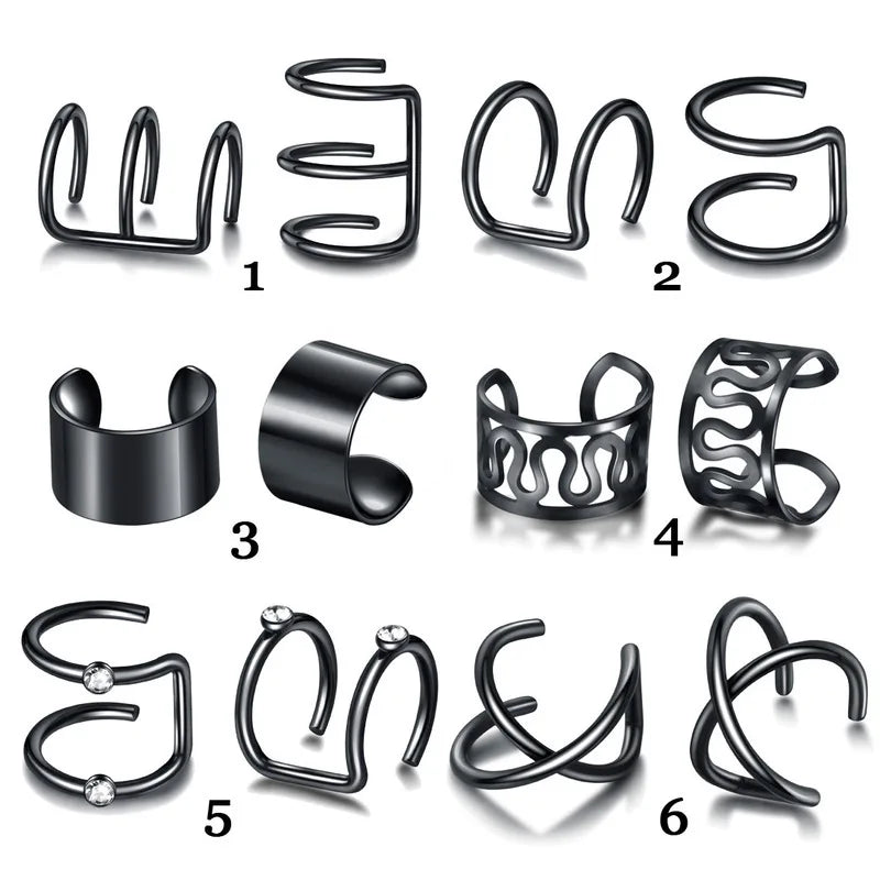 Gold Dreadlock Hair Rings, Beads & Ear Clips – 1-12pcs Hair Jewelry Cuffs PLUSH No.1 Black 12pcs