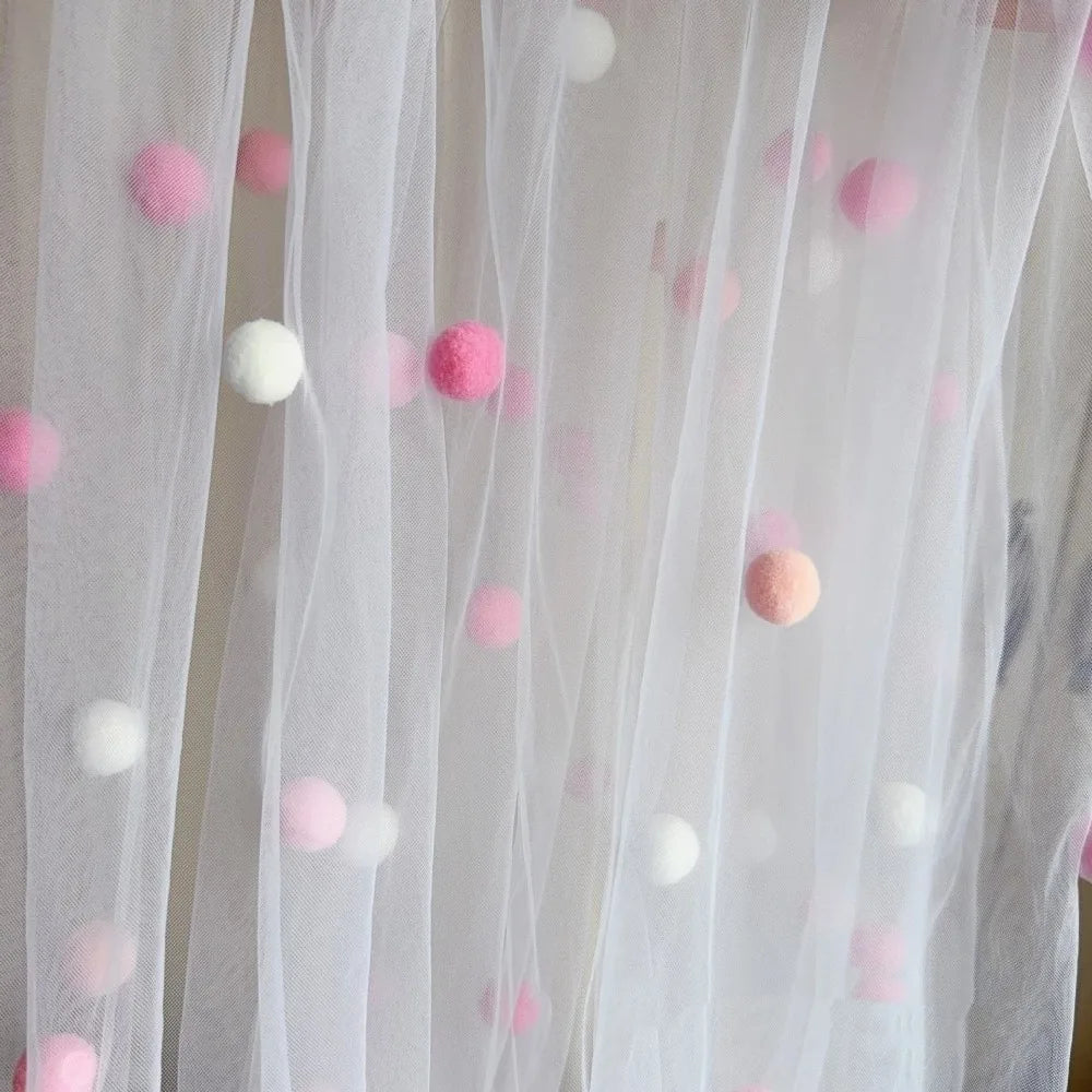 3D Pom-Pom Tulle Tablecloth – Handmade Party Table Runner Party Table Runner PLUSH Style B