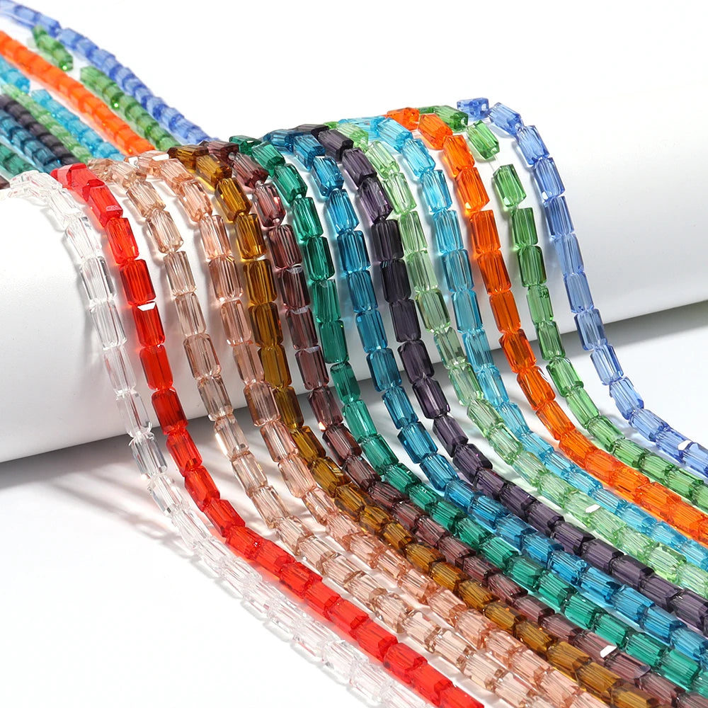 70-80pcs Cube Glass Spacer Beads – Colorful DIY Jewelry Glass Spacer Beads PLUSH
