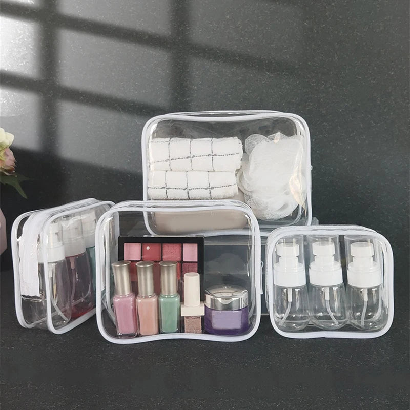 Clear PVC Travel Cosmetic Bag – Transparent Makeup Organizer Cosmetic Travel Bag PLUSH