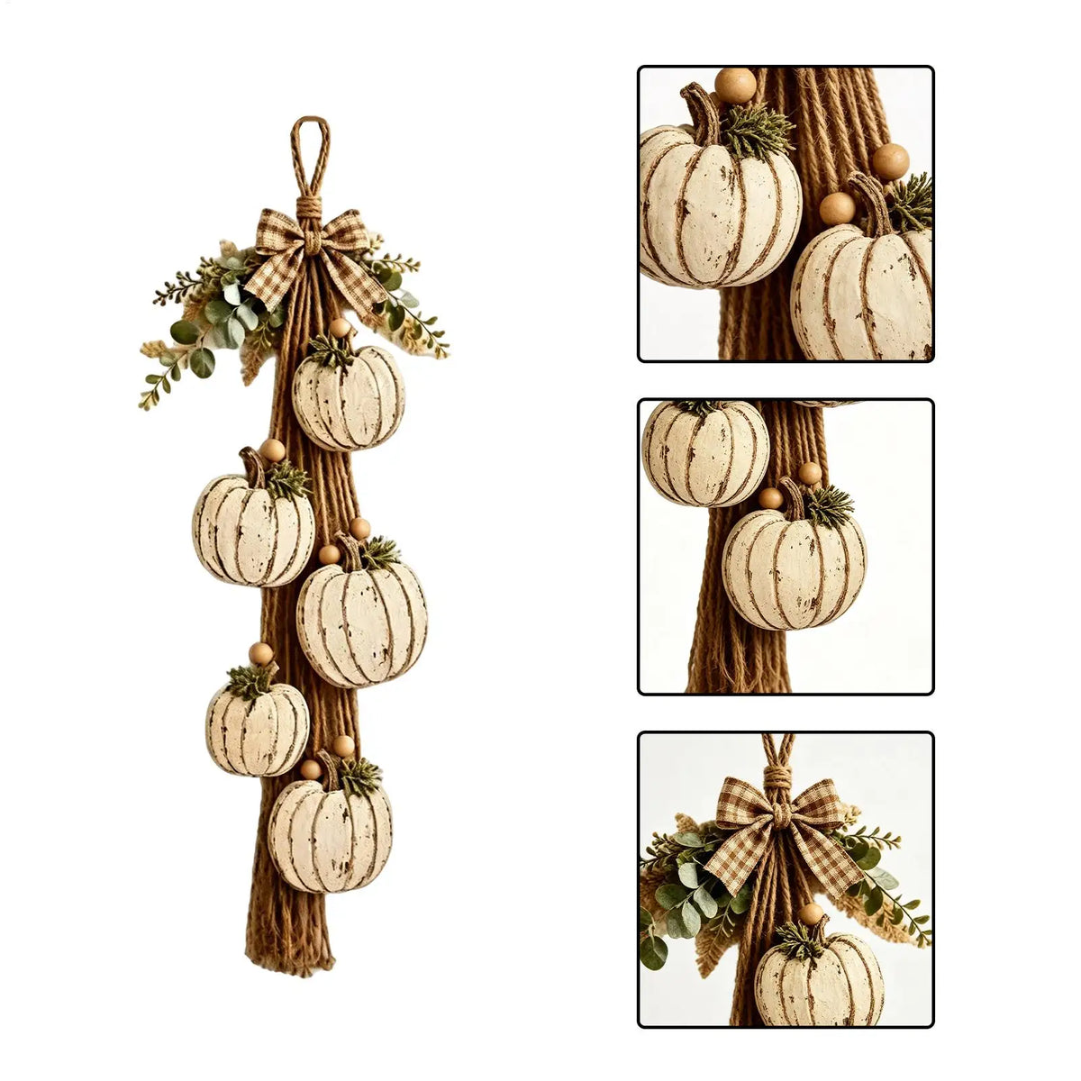 Rustic Farmhouse Fall Pumpkin Door Hanger | Wooden Décor Fall Door Hanger PLUSH