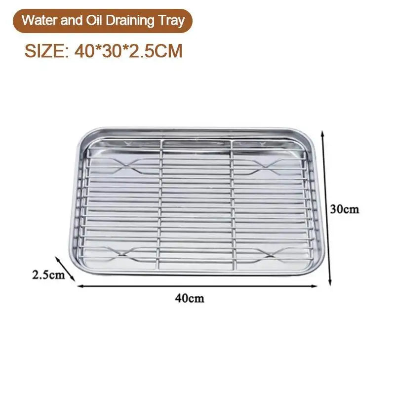 Stainless Steel Baking Tray & Cooling Rack Set | Oven Safe Baking Tray Set PLUSH XL 4030cm