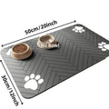 Absorbent Pet Feeding Mat – Non-Slip Waterproof Dog Cat Placemat Pet Feeding Mat PLUSH 30X50cm Black