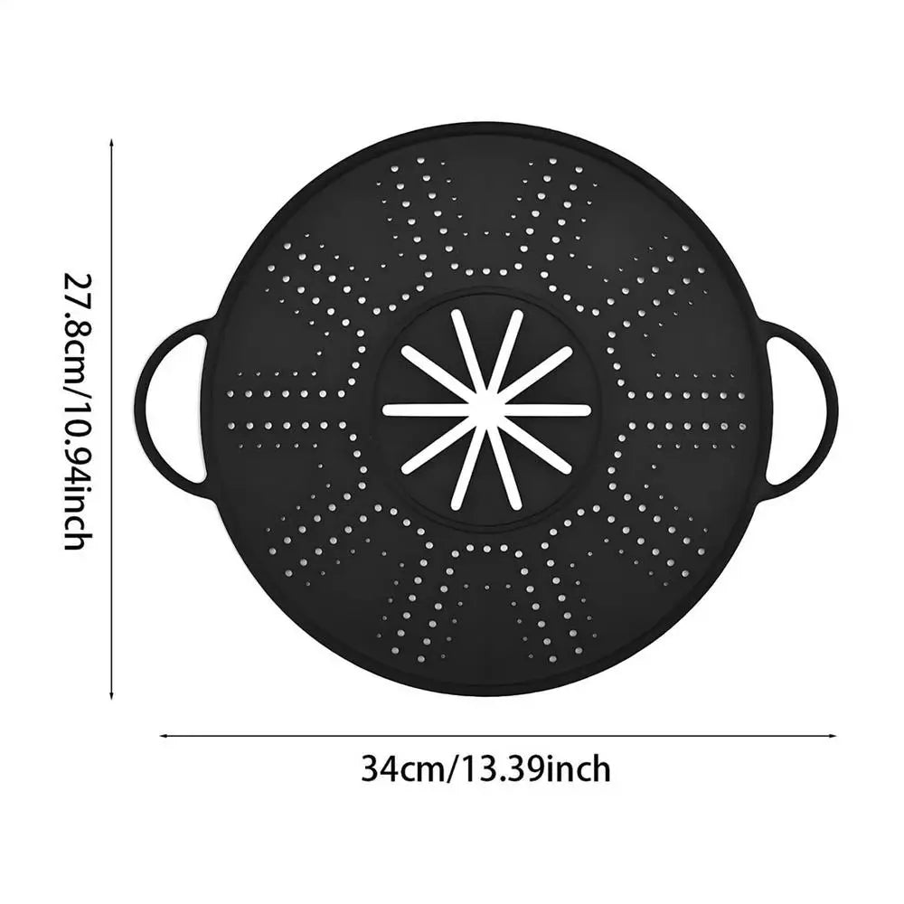 Foldable Silicone Splatter Screen for Frying Pan | Dishwasher Safe Splatter Screen PLUSH Black
