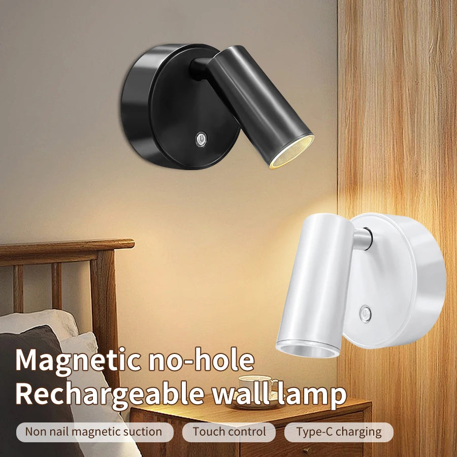 Magnetic Cordless LED Wall Lamp – Rechargeable Dimmable Light LED Wall Lamp PLUSH