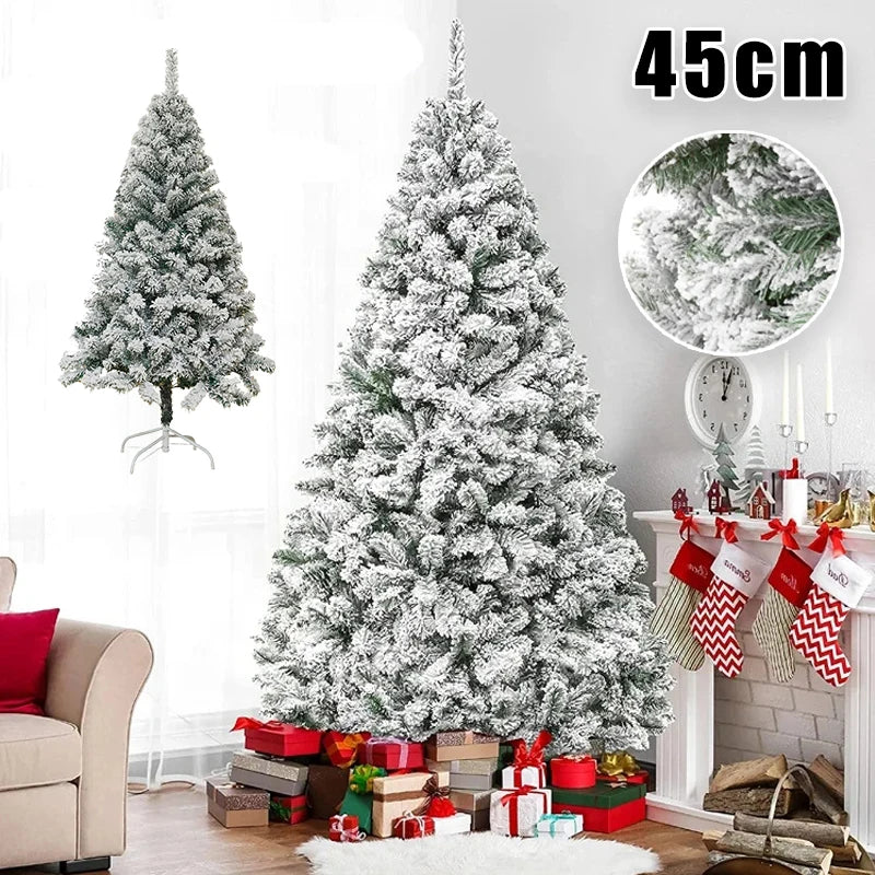 Snowy Flocked Christmas Tree – Frosted PVC Pine Holiday Decor Artificial Christmas Tree PLUSH