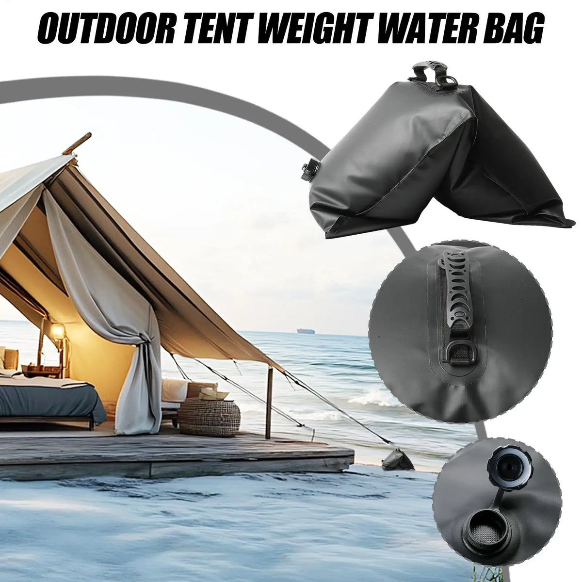 Canopy Water Weight Bags 8/20KG – Waterproof PVC Tent Anchor Canopy Weight Bag PLUSH