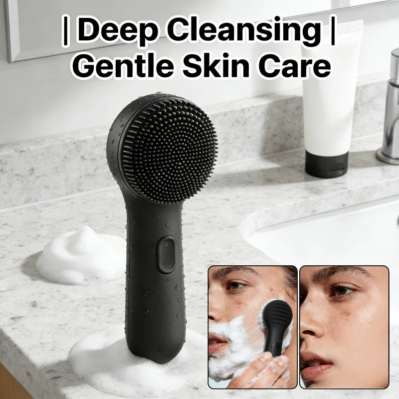 Sonic Silicone Facial Cleansing Brush – USB Rechargeable Facial Cleansing Brush PLUSH