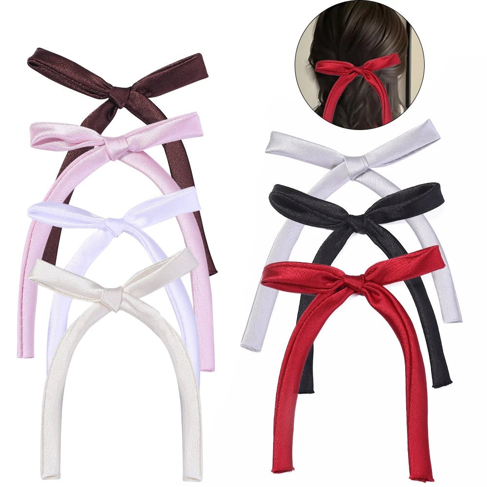 10pcs Satin Ribbon Bows 7x12cm – Colorful Bowknot Ornaments Ribbon Craft Bows PLUSH