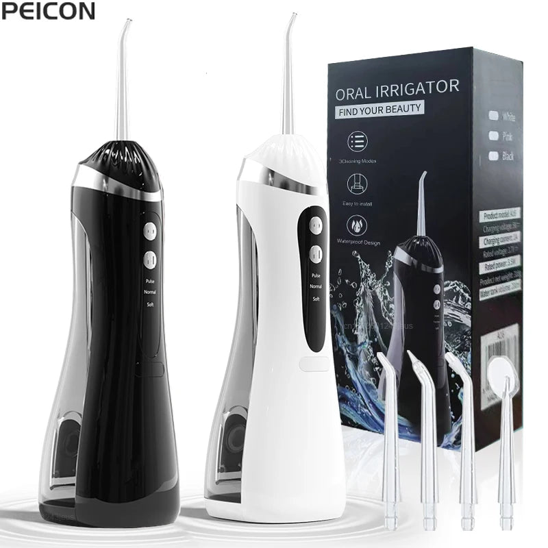 Portable Rechargeable Dental Water Flosser – 4 Tips, 3 Modes Dental Water Flosser PLUSH