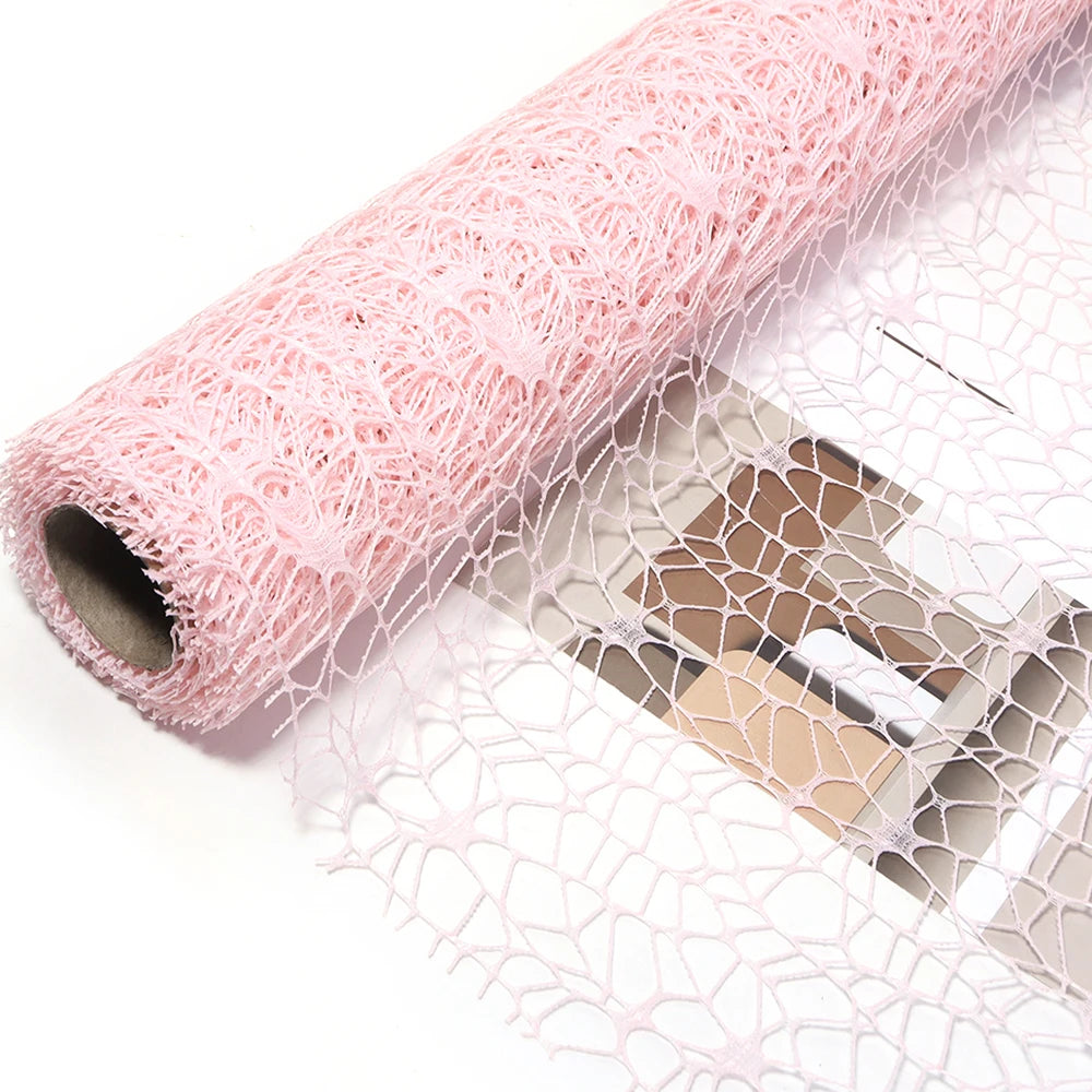 4.5m Korean Jacquard Net Mesh Flower Bouquet Wrapping Paper Floral Wrapping Paper PLUSH korean pink