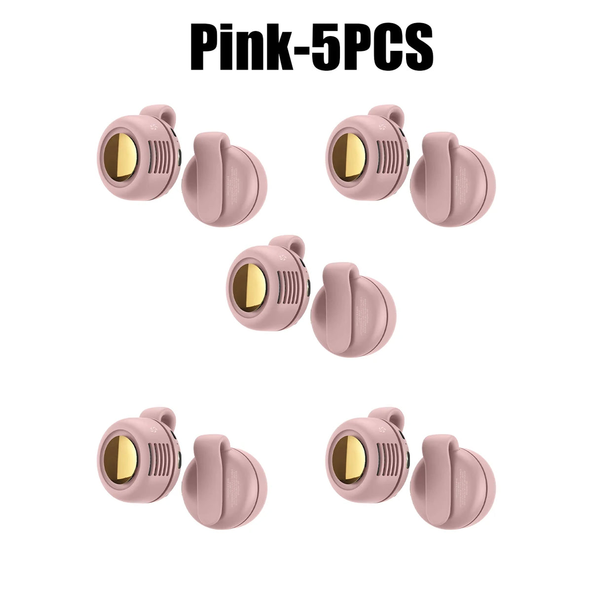 Bladeless Clip-On Mini Fan USB Rechargeable – Travel Fan Personal Clip-On Fan PLUSH Pink 5PCS