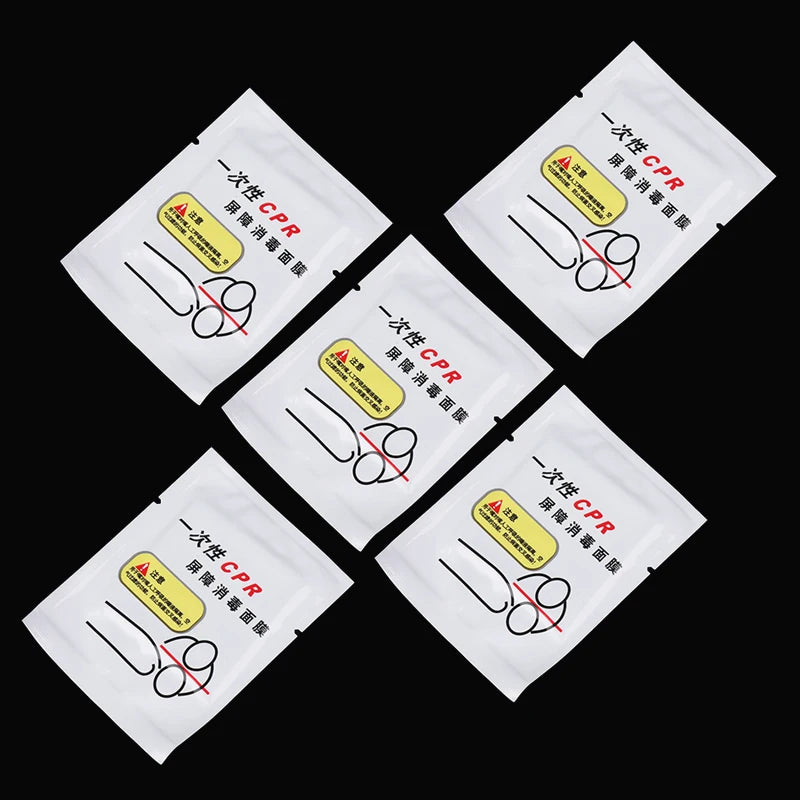 Disposable CPR Face Shield Masks 5/30pcs – Rescue Training Kit CPR Face Shield PLUSH 5pcs