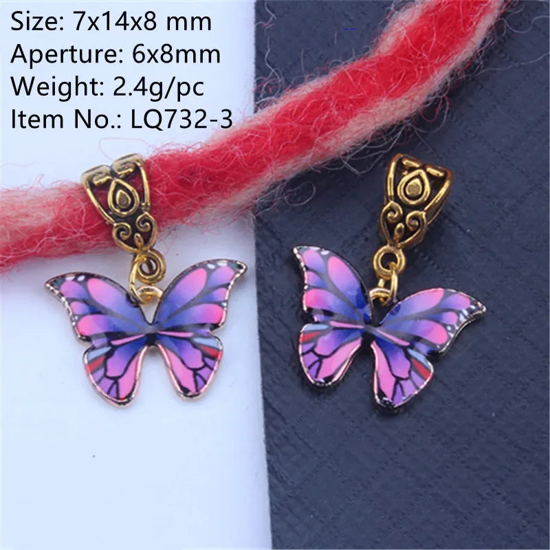 5pcs Hollow Flower Hair Cuffs – Dreadlock Braid Rings & Tubes Hair Braid Cuffs PLUSH 5pcs LQ732-3