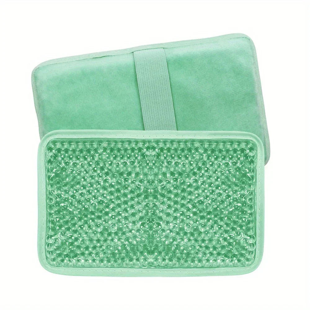 Hot & Cold Gel Compress Pack with Strap | Sleep Eye Mask Gel Compress Pack PLUSH Green No plug