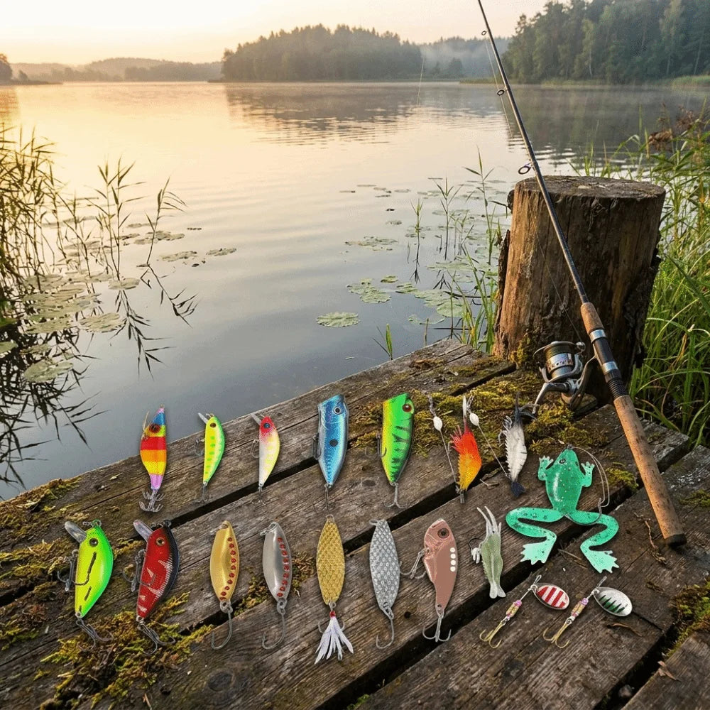 Christmas Fishing Advent Calendar – 24-Day Lure Gift Set Fishing Lure Kit PLUSH
