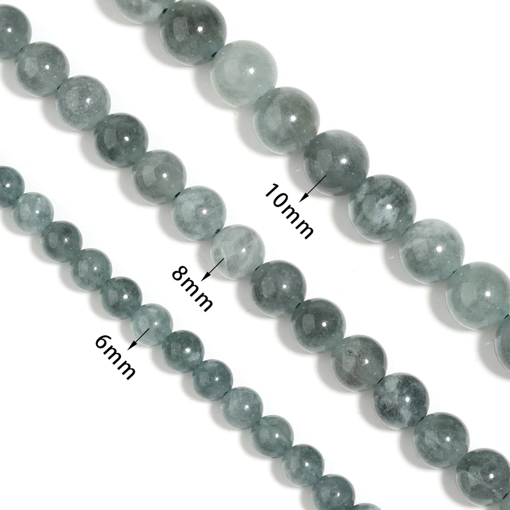 Gray Chalcedony Round Stone Beads 6/8/10mm | DIY Jewelry Stone Spacer Beads PLUSH