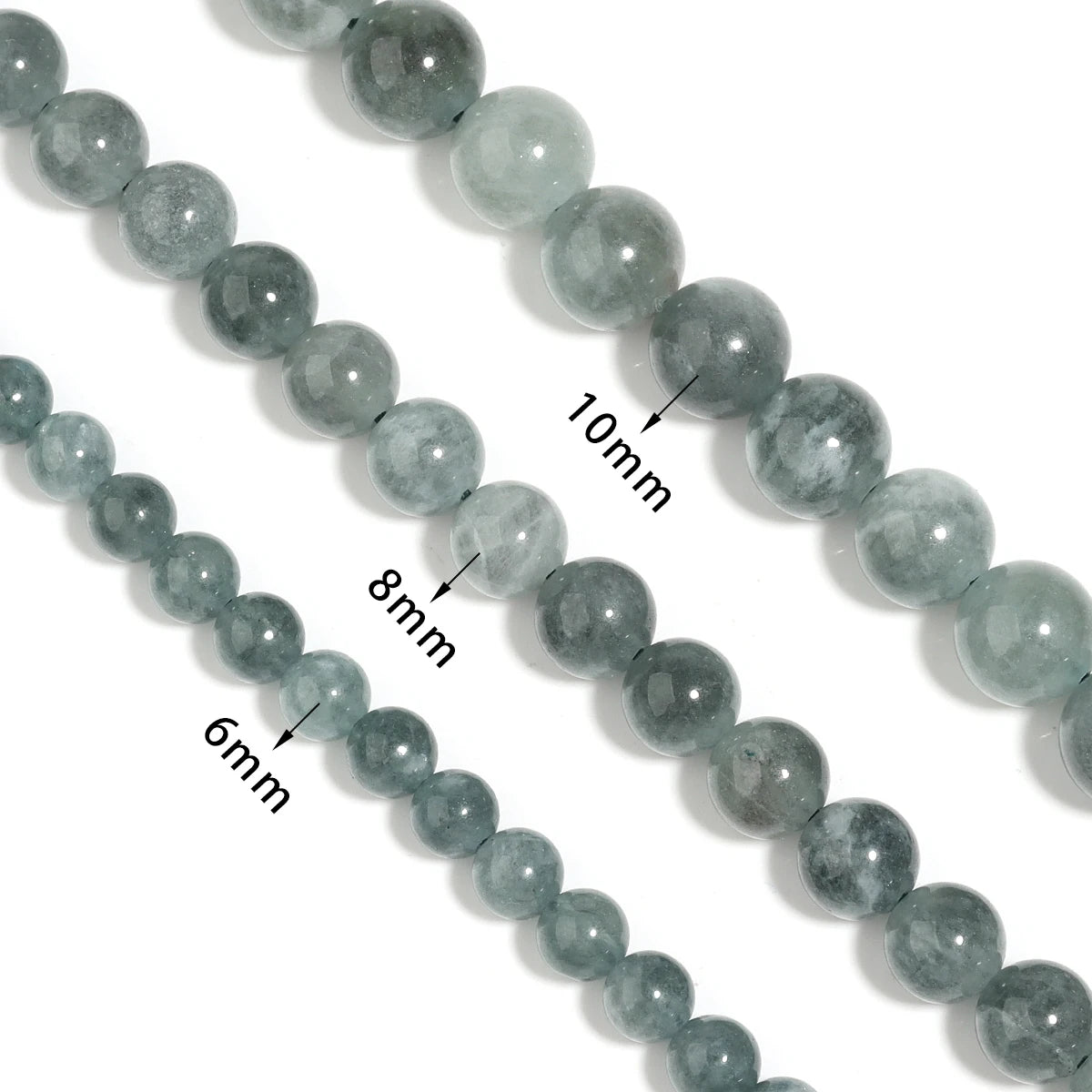 Gray Chalcedony Round Stone Beads 6/8/10mm | DIY Jewelry Stone Spacer Beads PLUSH