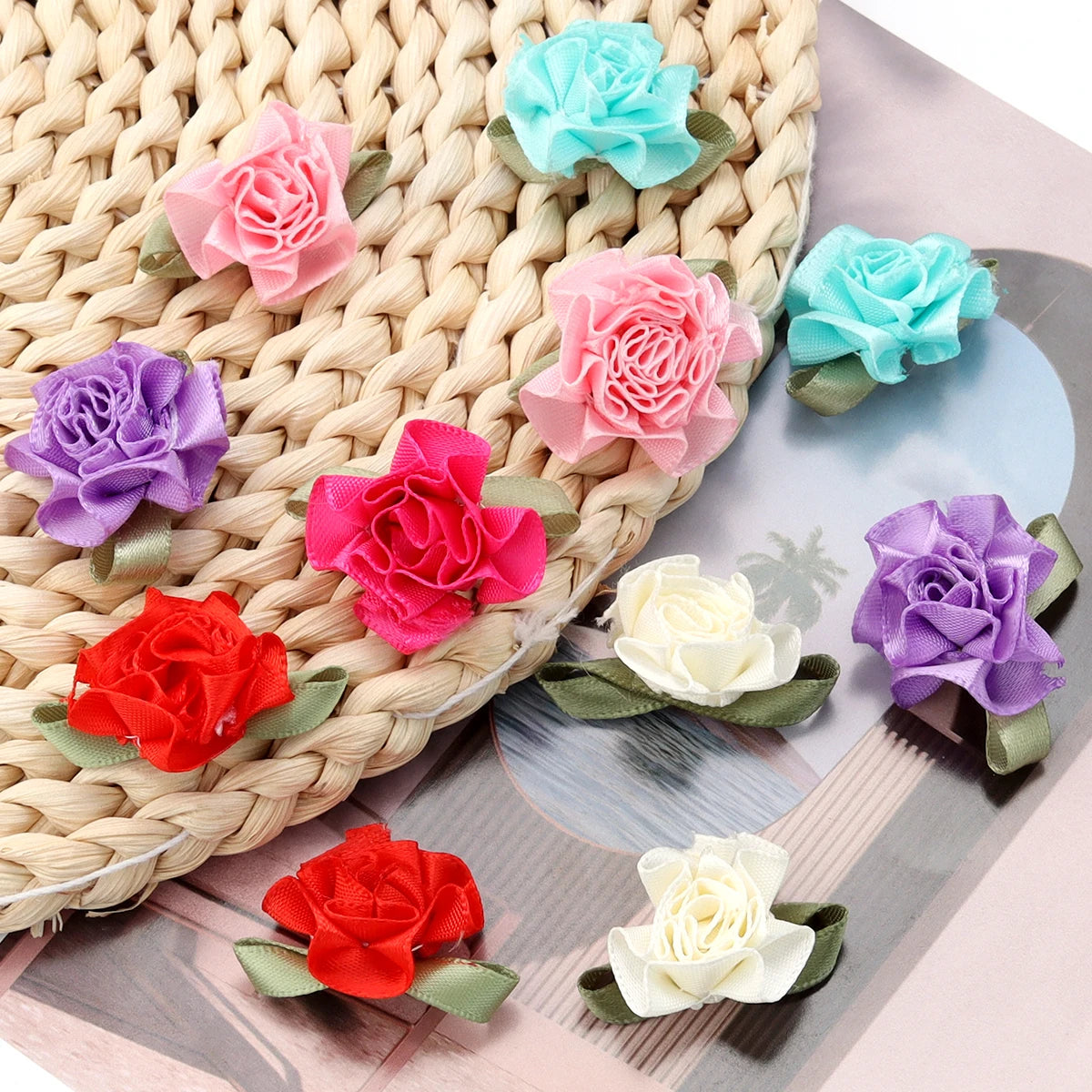 20pcs Colorful Carnation Fabric Flowers – DIY Crafts & Decor Artificial Fabric Flowers PLUSH