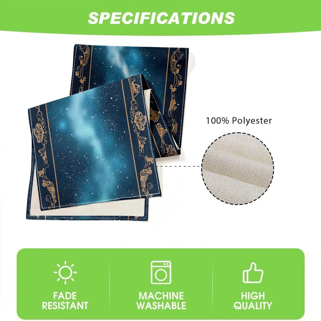 Starry Sky Table Runner – Aurora Forest Fantasy Party Decor Table Runner PLUSH
