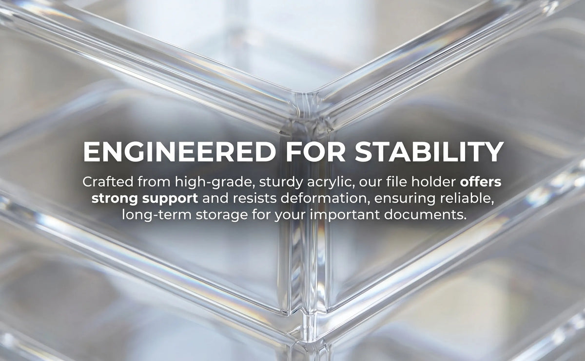 2Pcs Clear Acrylic Wall Mounted File Holder & Document Organizer Wall File Organizer PLUSH