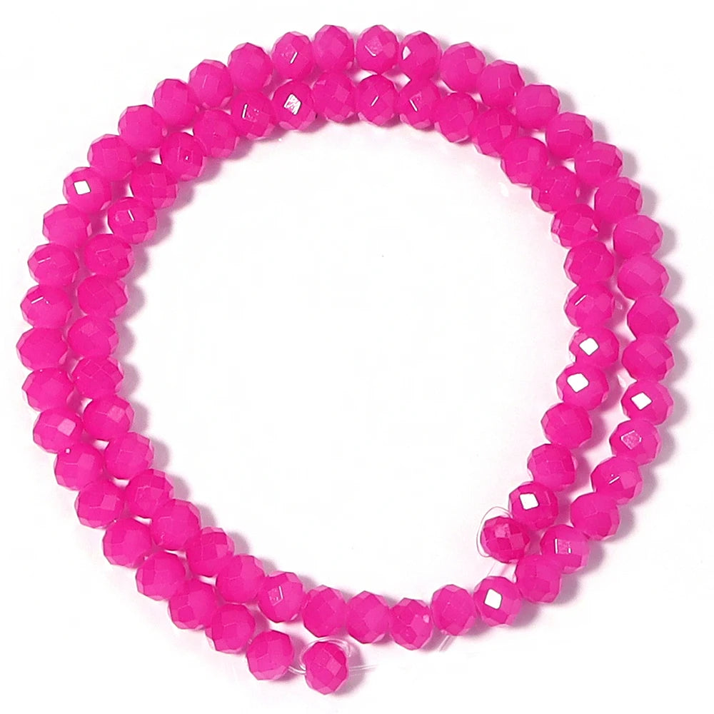 Rose Red Faceted Rondelle Crystal Spacer Beads | DIY Jewelry Crystal Spacer Beads PLUSH 6x5mm