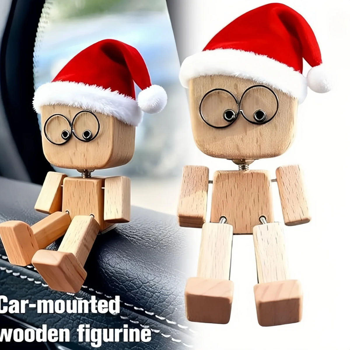 Wooden Shaking Man Figurine – Funny Desktop Sculpture Ornament Wooden Figurine Ornament PLUSH B
