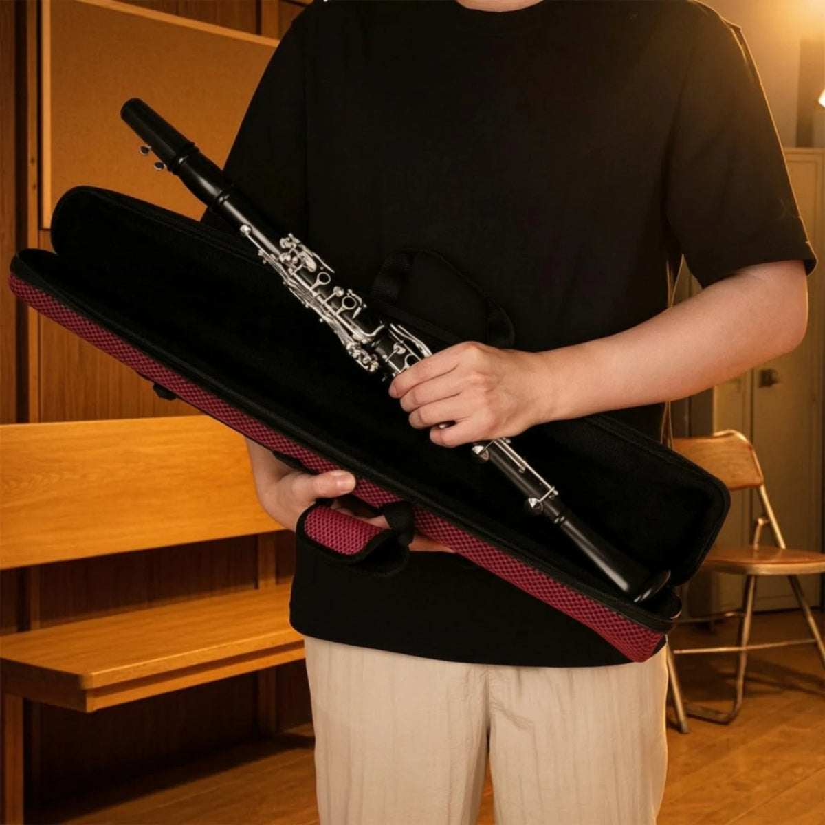 Padded Clarinet Case with Shoulder Strap | Portable & Sturdy Clarinet Case PLUSH