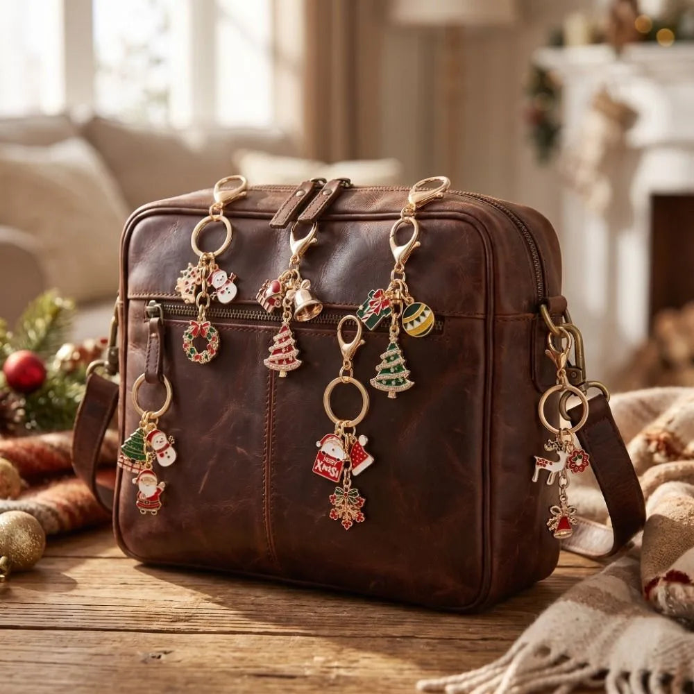 Christmas Metal Keychain – Snowman, Santa, Elk & Tree Designs Christmas Keychain PLUSH