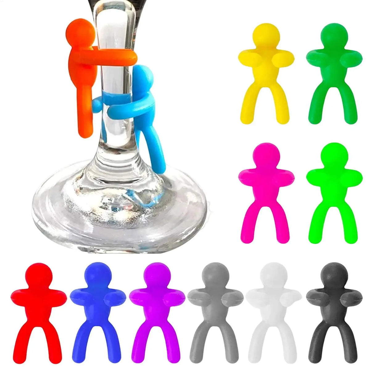 12pcs Silicone Wine Glass Markers – Funny Party Drink Tags Wine Glass Markers PLUSH