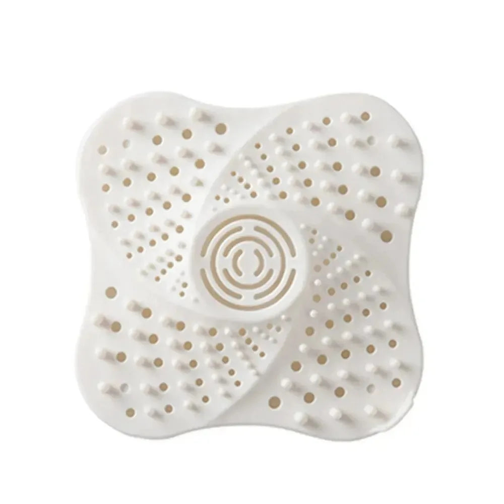 Silicone Hair Catcher Shower Drain Cover & Sink Strainer Drain Hair Catcher PLUSH White