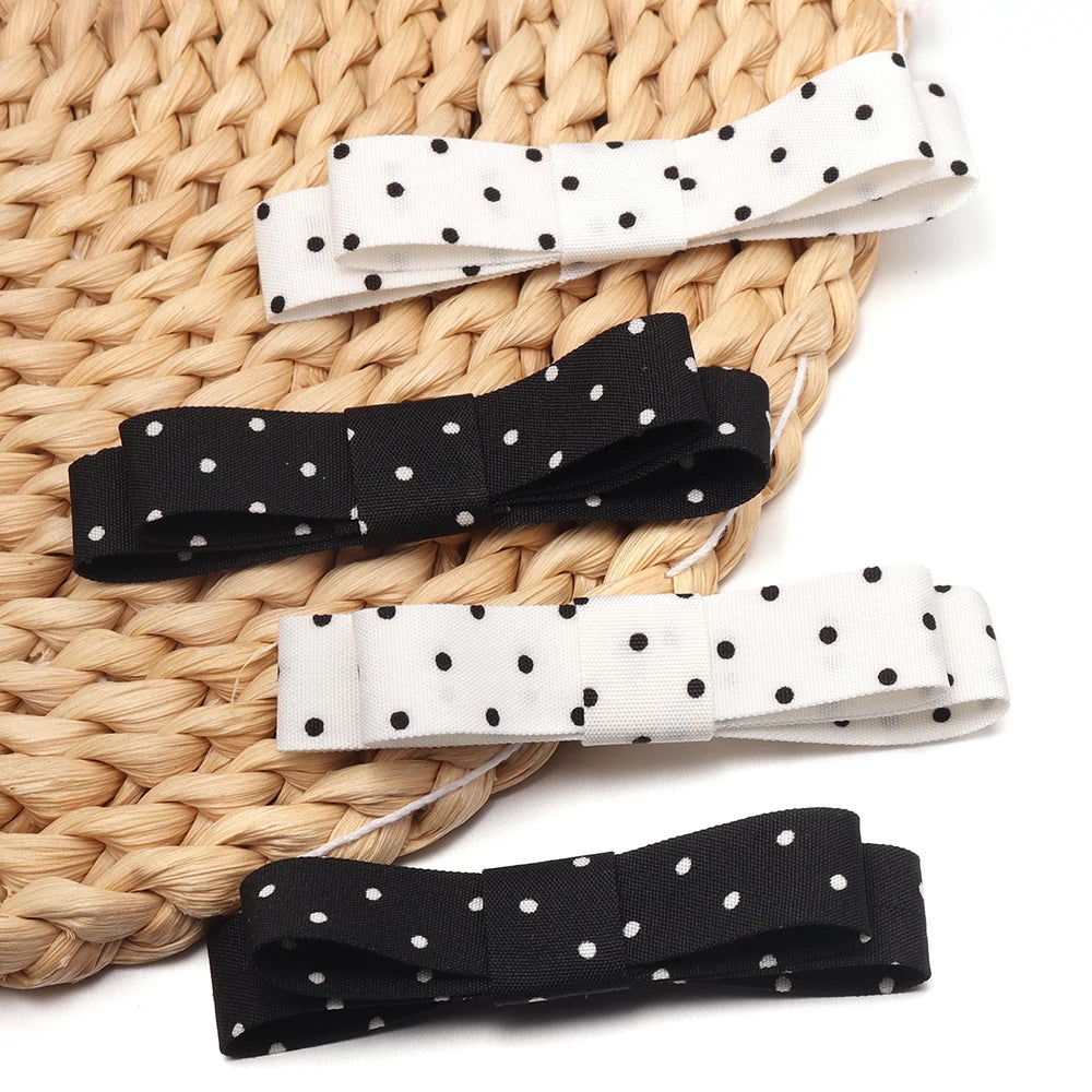10pcs Polka Dot Satin Bows for DIY Hair Clips & Crafts Satin Hair Bows PLUSH