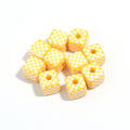 10pcs Checkerboard Acrylic Square Spacer Beads – DIY Jewelry Acrylic Spacer Beads PLUSH Yellow