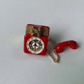 Vintage Enamel Telephone Ring | Magnetic Open Split Alloy Ring Enamel Fashion Ring PLUSH Red