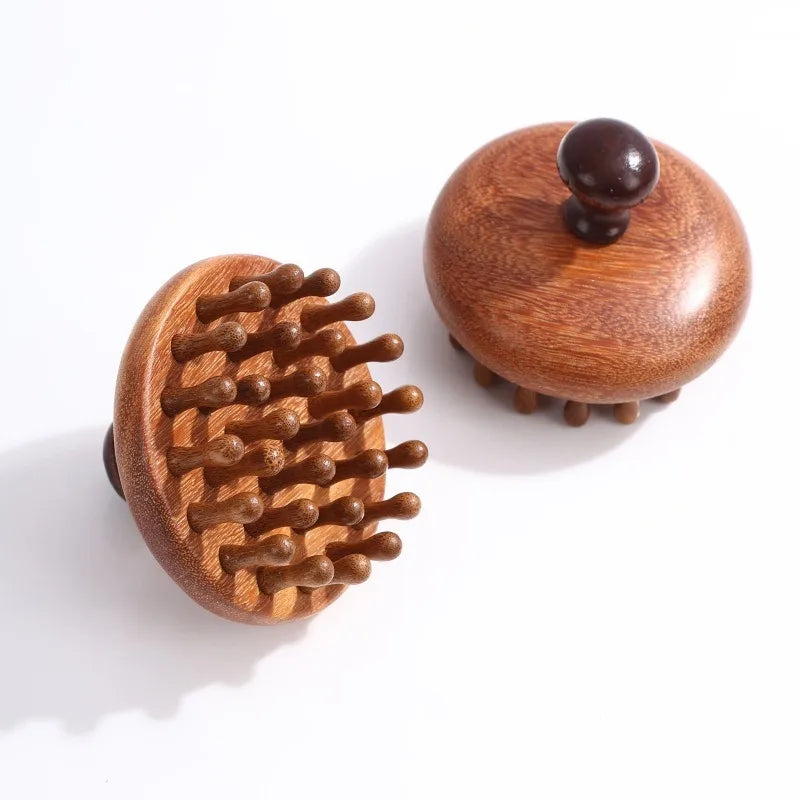 Natural Sandalwood Scalp Massage Comb & Wooden Hair Brush Scalp Massage Comb PLUSH