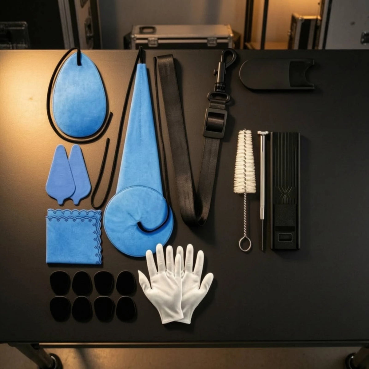 Saxophone Cleaning Kit 12-Piece with Zippered Case Instrument Cleaning Kit PLUSH