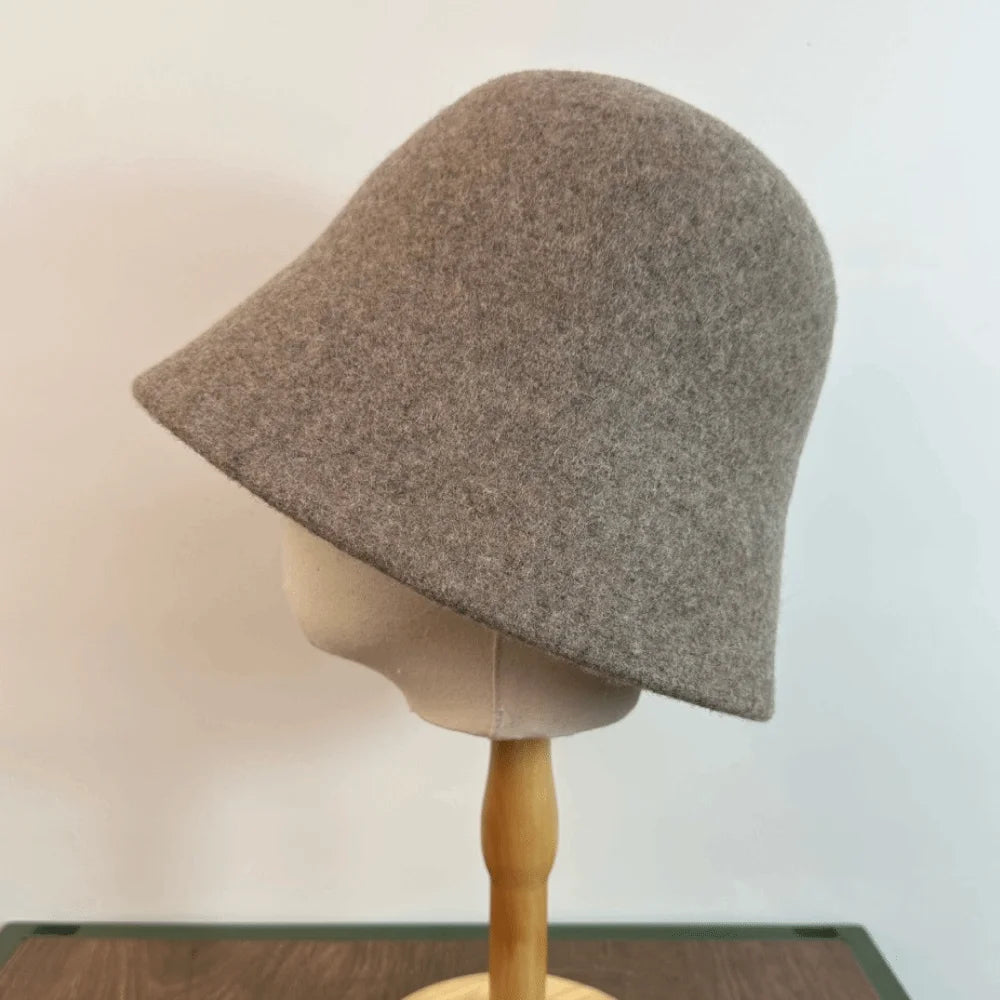 Women's Wool Knit Bucket Hat – Warm Windproof Fisherman Hat Knit Bucket Hat PLUSH Mocha