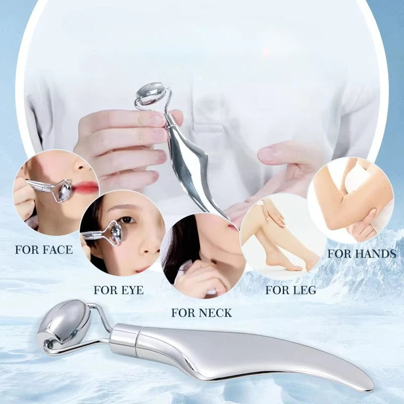Stainless Steel Facial Roller & Gua Sha Face Massage Tool Facial Massage Tool PLUSH