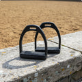 Lightweight Plastic Horse Stirrups with Rubber Grip | Riding Tack Horse Stirrups PLUSH Black
