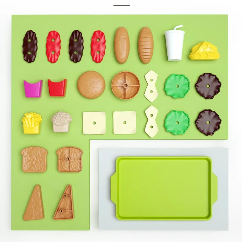 Miniature Fast Food Pretend Play Set – Kids Kitchen Toy Pretend Play Toy Set PLUSH