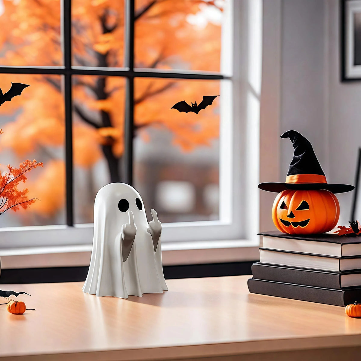 Middle Finger Ghost Statue | Halloween Figurine Decor Halloween Figurine PLUSH