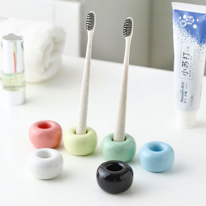 Ceramic Donut Toothbrush Holder – Bathroom Storage Stand Toothbrush Holder PLUSH